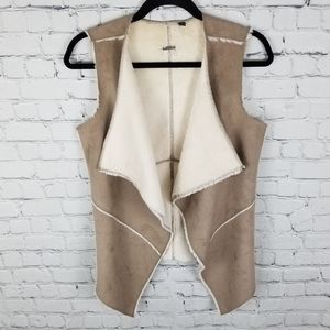 GUESS | plush lined vegan suede waterfall vest